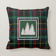 Groen Tartan Gedekte witte Pijn Tree Silhouette