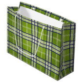 Groen Tartan Groot Cadeauzakje (Voorkant Gekanteld)
