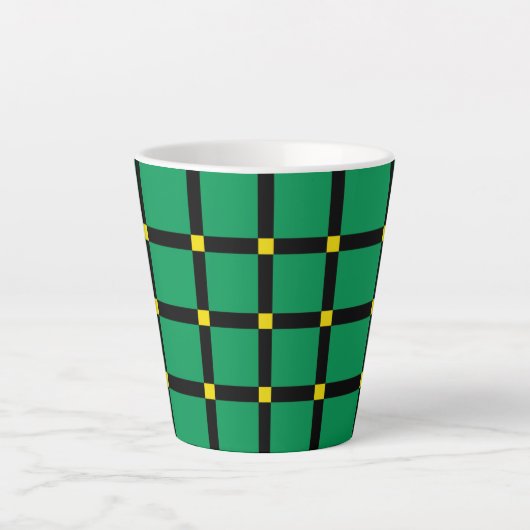 Groen Tartan Latte Mok (Voorkant)