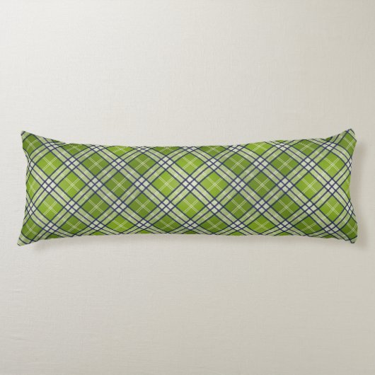 Groen Tartan Lichaamskussen (Voorkant)