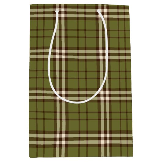 Groen Tartan Medium Cadeauzakje (Voorkant)