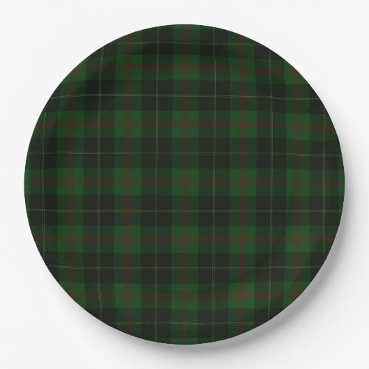 Groen Tartan Pset Scottish Pattern Papieren Bordje (Voorkant)