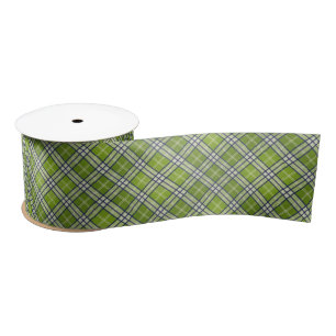 Groen Tartan Satijnen Lint