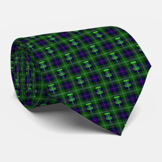 Groen Tartan Stropdas (Opgerold)