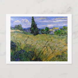 Groen tarweveld met cipres door Van Gogh. Briefkaart