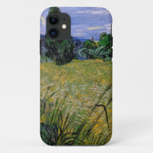 Groen tarweveld met cipres door Van Gogh.