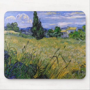 Groen tarweveld met cipres door Van Gogh. Muismat