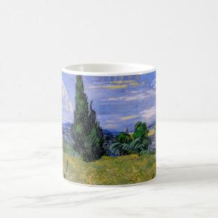 Groen tarweveld met cipres door Vincent van Gogh Koffiemok