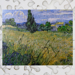 Groen tarweveld met cipres door Vincent van Gogh Legpuzzel