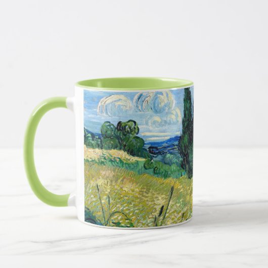 Groen Tarweveld met cipres - Vincent Van Gogh Mok (Links)