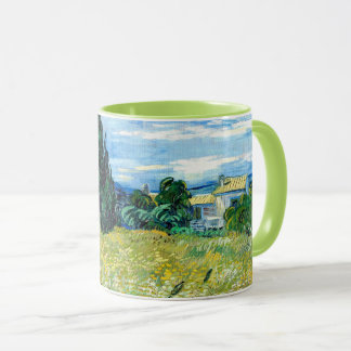 Groen Tarweveld met cipres - Vincent Van Gogh Mok