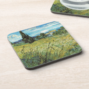 Groen tarweveld Vincent van Gogh  Bier Onderzetter