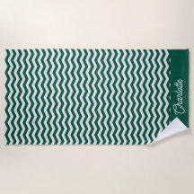 Groen-teal Chevron driepatroon aangepaste naam