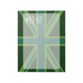 Groen Teal Keep Calm En Heb Je Tekst Union Jack Notitieblok (Linkerzijde)