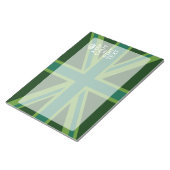 Groen Teal Keep Calm En Heb Je Tekst Union Jack Notitieblok (Schuin)