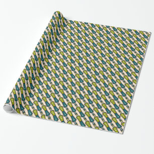 Groen Teal Zwart Crème Tribale Inpakpapier