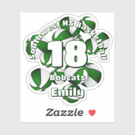 Groen team kleuren basketballen kinder sportteam sticker