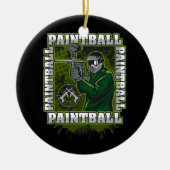 Groen team van Paintball Player Keramisch Ornament (Voorkant)