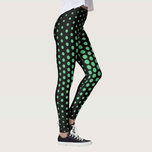Groen Techno Dot Pattern Leggings (Rechts)