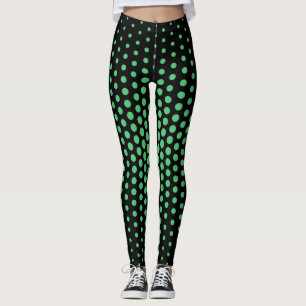 Groen Techno Dot Pattern Leggings