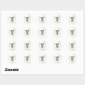 Groen Teddybeer Eenvoudig Elegant Baby shower Ronde Sticker (Vel)