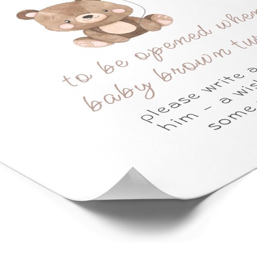 Groen Teddybeer Eerste Verjaardag Tijd Capsule Poster (Hoek)