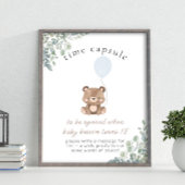 Groen Teddybeer Eerste Verjaardag Tijd Capsule Poster