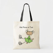 Groen teken Afbeelding Meisje Ice Skater Gepersona Tote Bag (Voorkant)