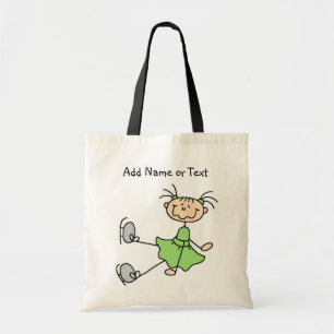 Groen teken Afbeelding Meisje Ice Skater Gepersona Tote Bag