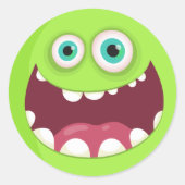 Groen teken glimlachen ronde sticker (Voorkant)