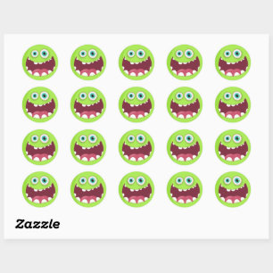 Groen teken glimlachen ronde sticker