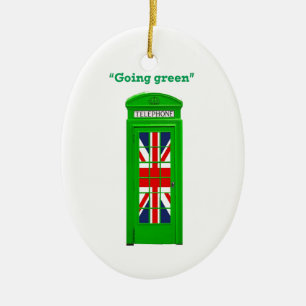 'Groen' telefoontoestel in Londen Keramisch Ornament