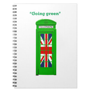 'Groen' telefoontoestel in Londen Notitieboek