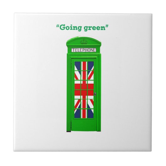 'Groen' telefoontoestel in Londen Tegeltje (Voorkant)
