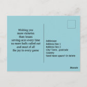 Groen Tennis 🎾 Happy Birthday Briefkaart (Achterkant)