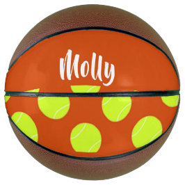 Groen tennisbal oranje patroon basketbal