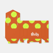 Groen tennisbal oranje patroon bedankdoosjes (Uitgevouwen)