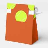 Groen tennisbal oranje patroon bedankdoosjes (Achterkant)