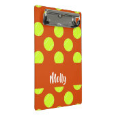 Groen tennisbal oranje patroon mini klembord (Schuin)