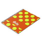 Groen tennisbal oranje patroon notitieboek (Linkerzijde)