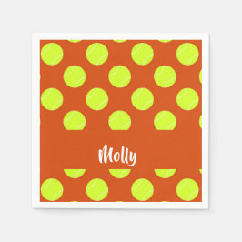 Groen tennisbal oranje patroon servet