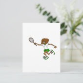 Groen tennismeisje briefkaart (Staand voorkant)