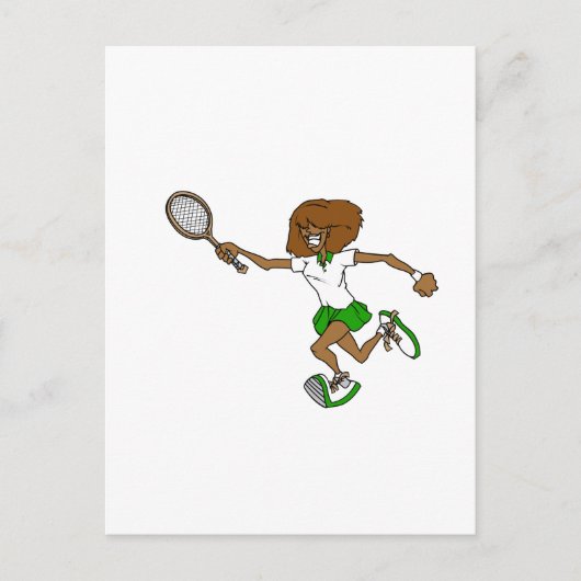 Groen tennismeisje briefkaart (Voorkant)
