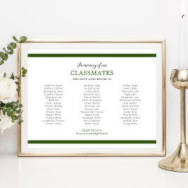 Groen ter nagedachtenis van onze klasgenoten schoo poster