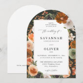 Groen & Terra Cotta Floral Wedding S2 VLN- Arch GR Kaart (Voorkant / Achterkant)