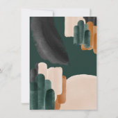 Groen terracotta abstracte waterverf baby shower i kaart (Achterkant)