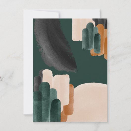 Groen terracotta abstracte waterverf baby shower i kaart (Achterkant)