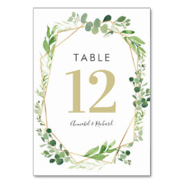 Groen Terrarium en goud Trouwtafel kaarten