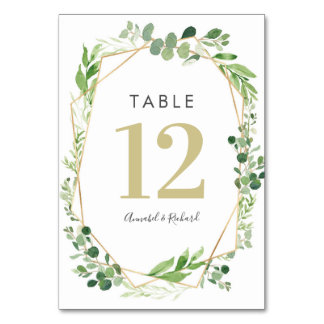 Groen Terrarium en goud Trouwtafel kaarten