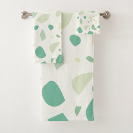 Groen terrazpatroon bad handdoek